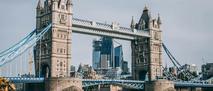 Tower Bridge and the City of London on a bright day